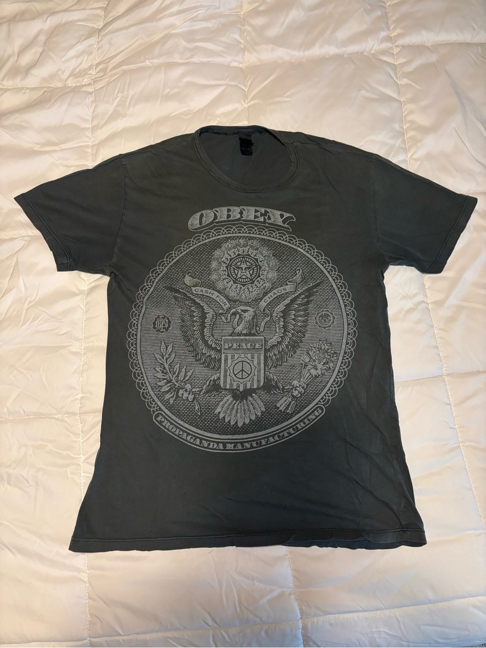 Obey Short-Sleeve Graphic Tee in Charcoal